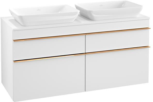 Villeroy & Boch Venticello Waschtischunterschrank 1257 mm Glossy White, 4 Auszüge, für 2 Waschtische