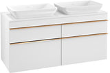 Villeroy & Boch Venticello Waschtischunterschrank 1257 mm Glossy White, 4 Auszüge, für 2 Waschtische