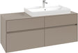 Villeroy & Boch Collaro Waschbeckenunterschrank 1400 mm Taupe mit Beleuchtung und SoftClosing