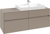 Villeroy & Boch Collaro Waschbeckenunterschrank 1400 mm Taupe mit Beleuchtung und SoftClosing
