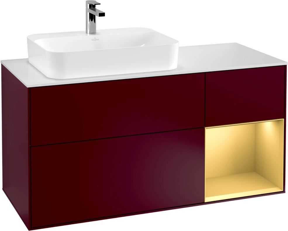 Villeroy & Boch Waschtischunterschrank Finion F401G 1200 mm Glossy White Lacquer mit Beleuchtung