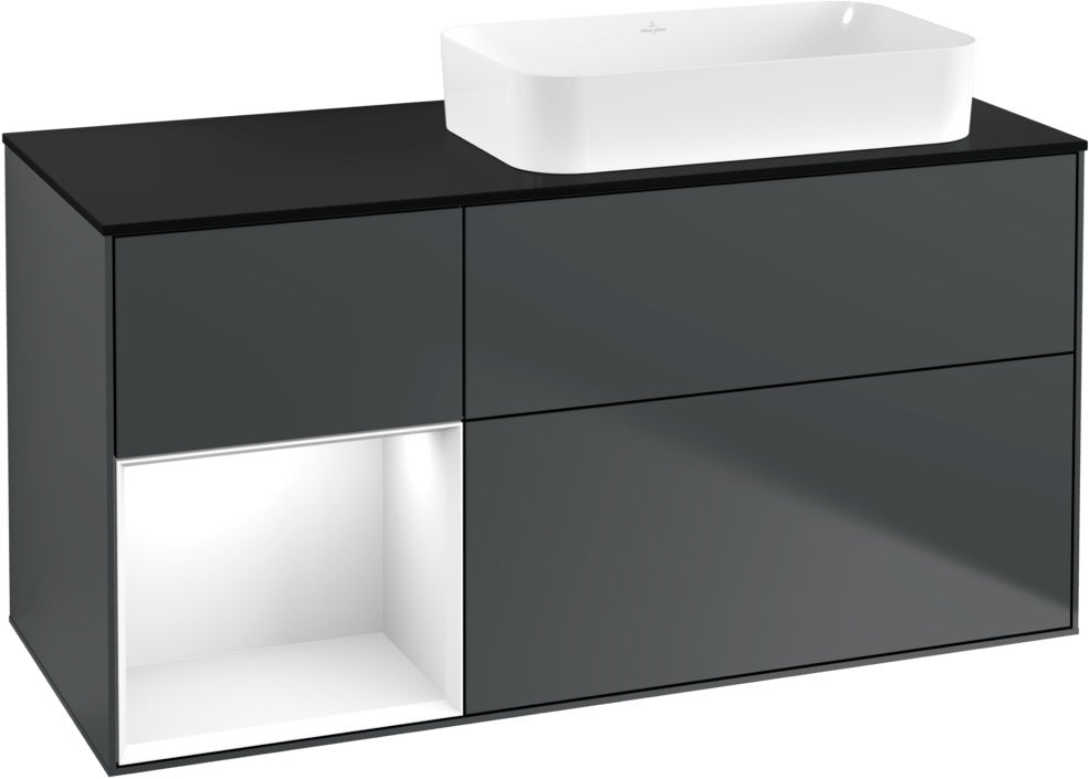 Villeroy & Boch Finion Waschtischunterschrank 120 cm Glossy White Lacquer mit Beleuchtung