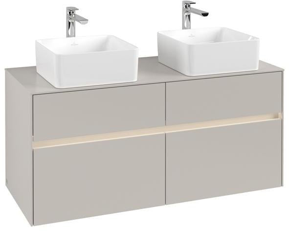 Villeroy & Boch Collaro Waschtischunterschrank 1200 mm Truffle Grey mit LED-Beleuchtung und 4 Auszügen
