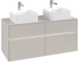 Villeroy & Boch Collaro Waschtischunterschrank 1200 mm Truffle Grey mit LED-Beleuchtung und 4 Auszügen