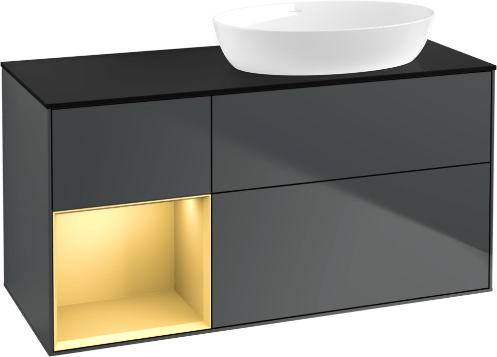 Villeroy & Boch Waschtischunterschrank Finion FA42G 1200 mm Glossy White Lacquer mit Beleuchtung