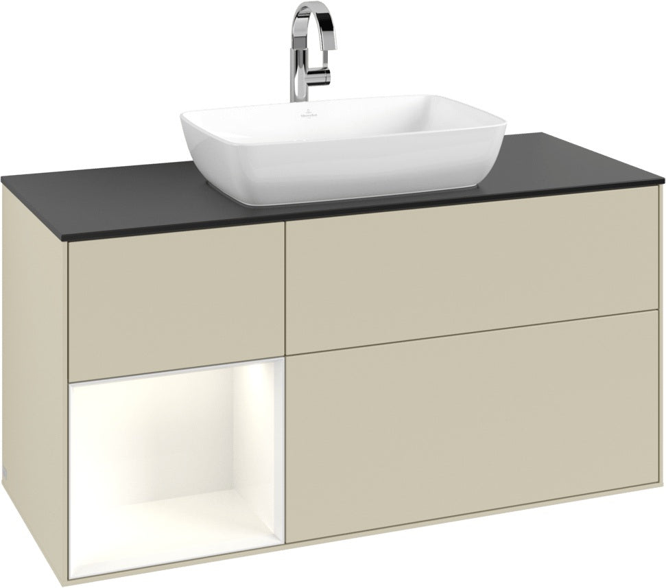 Villeroy & Boch Finion Waschtischunterschrank 1200 mm Glossy White Lacquer mit Beleuchtung