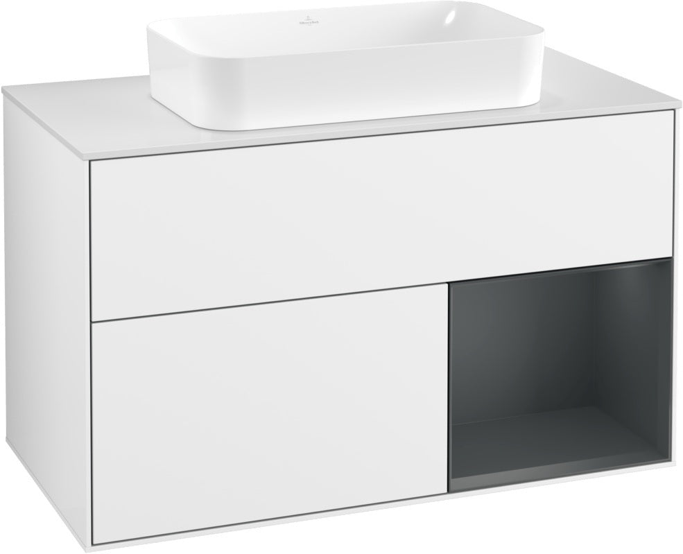 Villeroy & Boch Finion Waschtischunterschrank 1000 mm Glossy White Lacquer mit LED-Beleuchtung