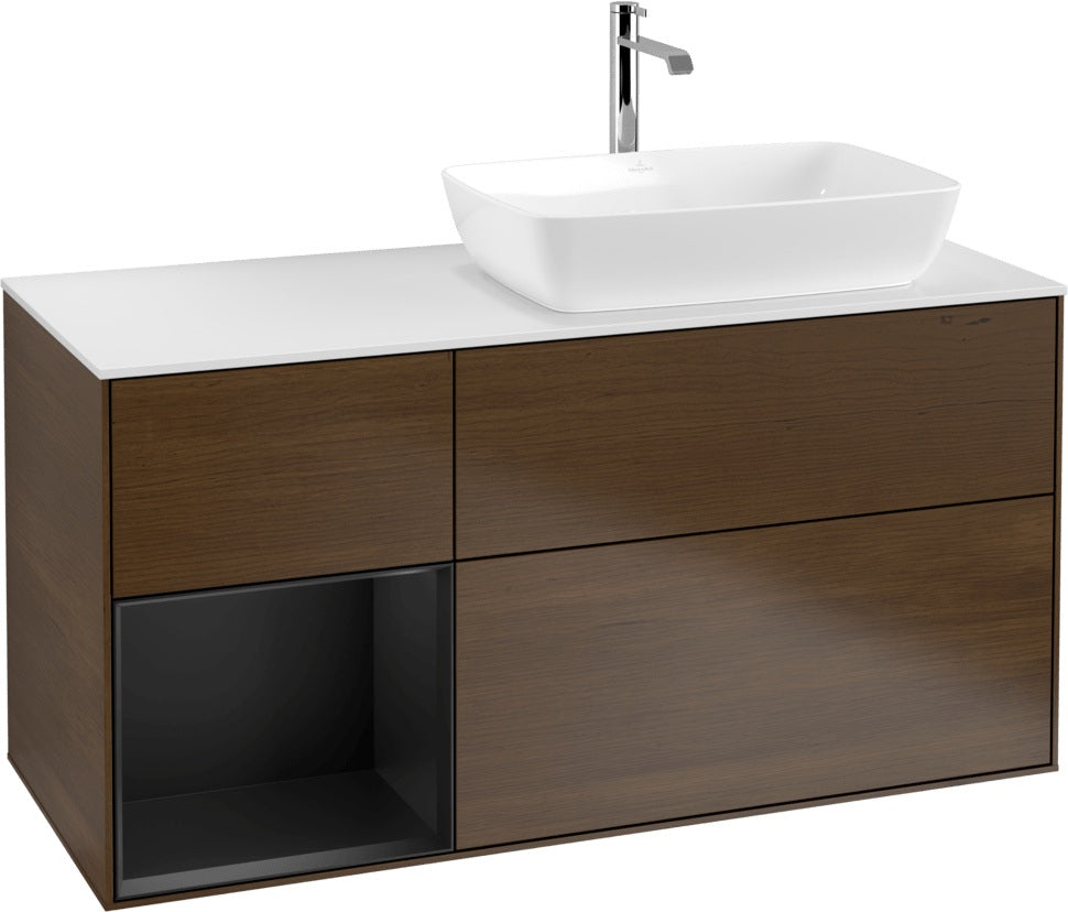 Villeroy & Boch Finion Waschbeckenunterschrank 1200 mm Glossy White Lacquer mit Beleuchtung