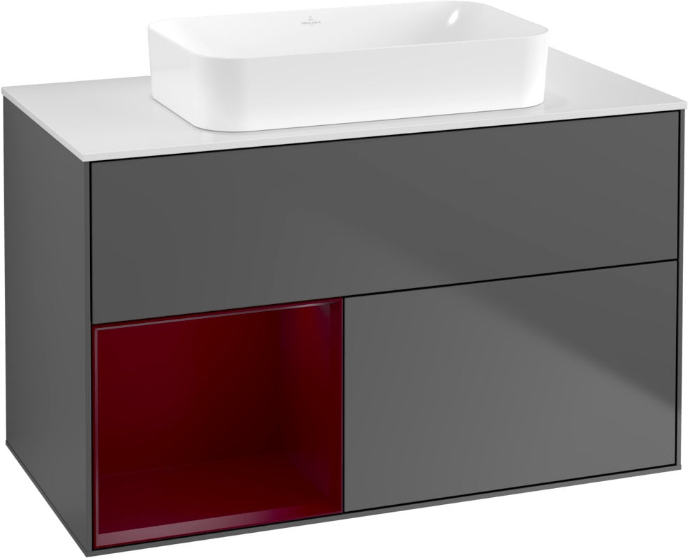 Villeroy & Boch Finion Waschtischunterschrank 1000 mm Glossy White Lacquer – mit LED-Beleuchtung & SoftClosing