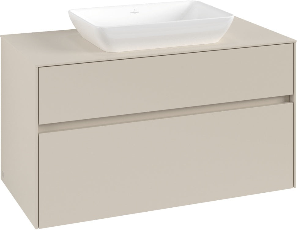Villeroy & Boch Waschtischunterschrank Collaro C109 B0 1000 mm Cashmere Grey mit LED-Beleuchtung