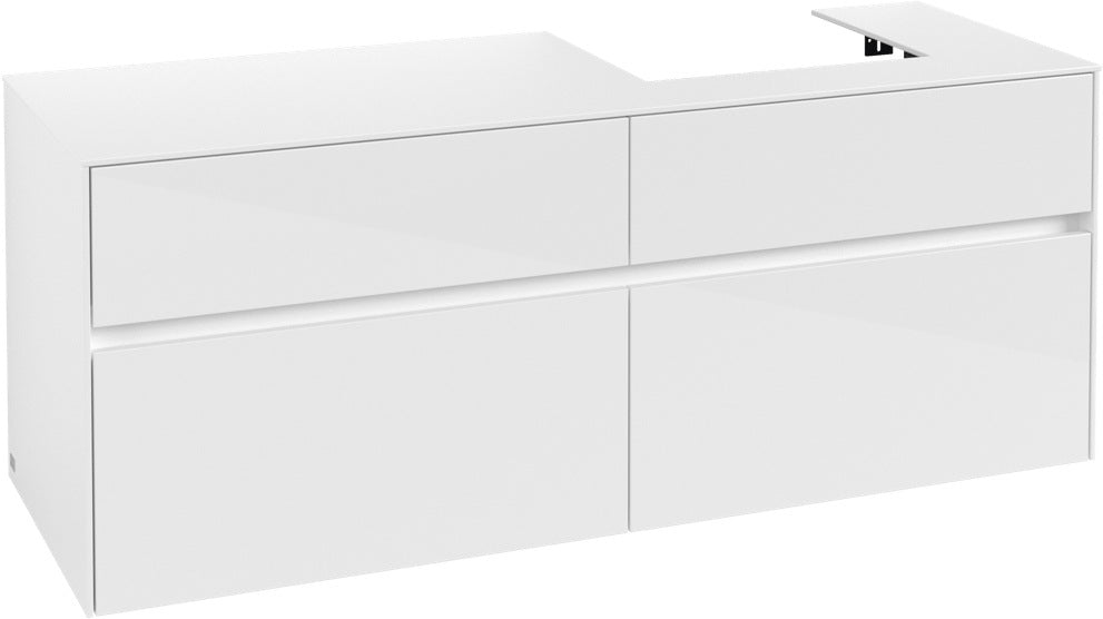 Villeroy & Boch Waschtischunterschrank Collaro C075 1400 mm Glossy White mit 4 Auszügen