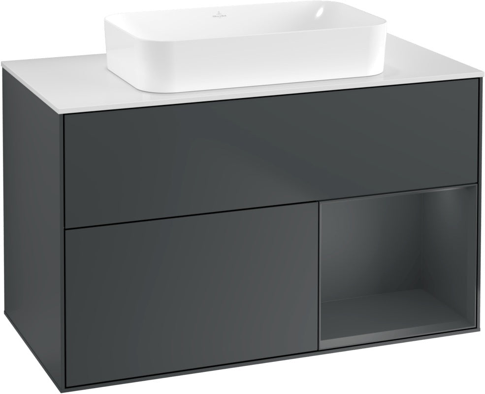 Villeroy & Boch Finion Waschtischunterschrank 1000 mm Glossy White Lacquer mit LED-Beleuchtung