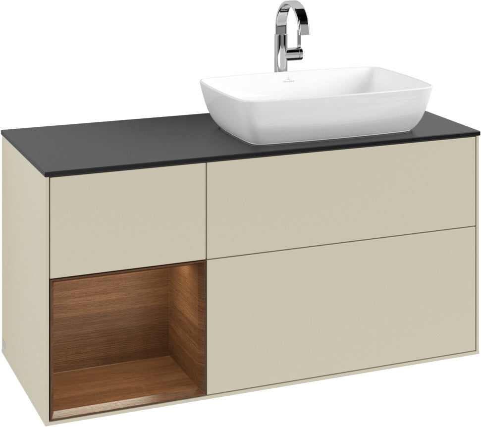 Villeroy & Boch Finion Waschtischunterschrank 1200 mm Glossy White Lacquer mit Beleuchtung