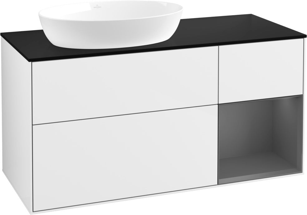 Villeroy & Boch Finion Waschtischunterschrank 1200 mm Glossy White Lacquer mit LED-Beleuchtung