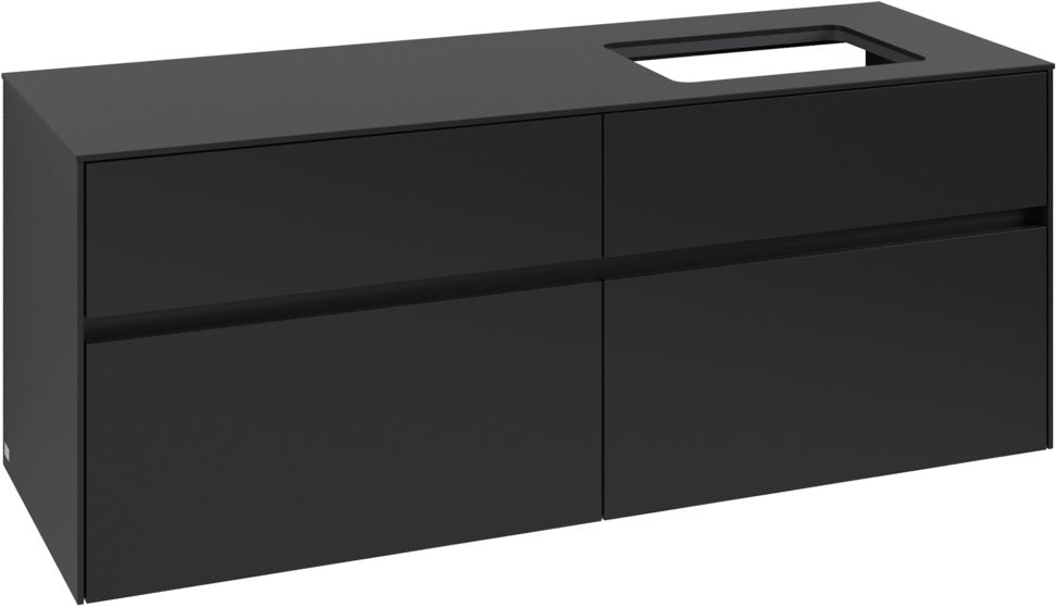 Villeroy & Boch Waschtischunterschrank Collaro C118 B0 1400 mm Volcano Black mit Beleuchtung