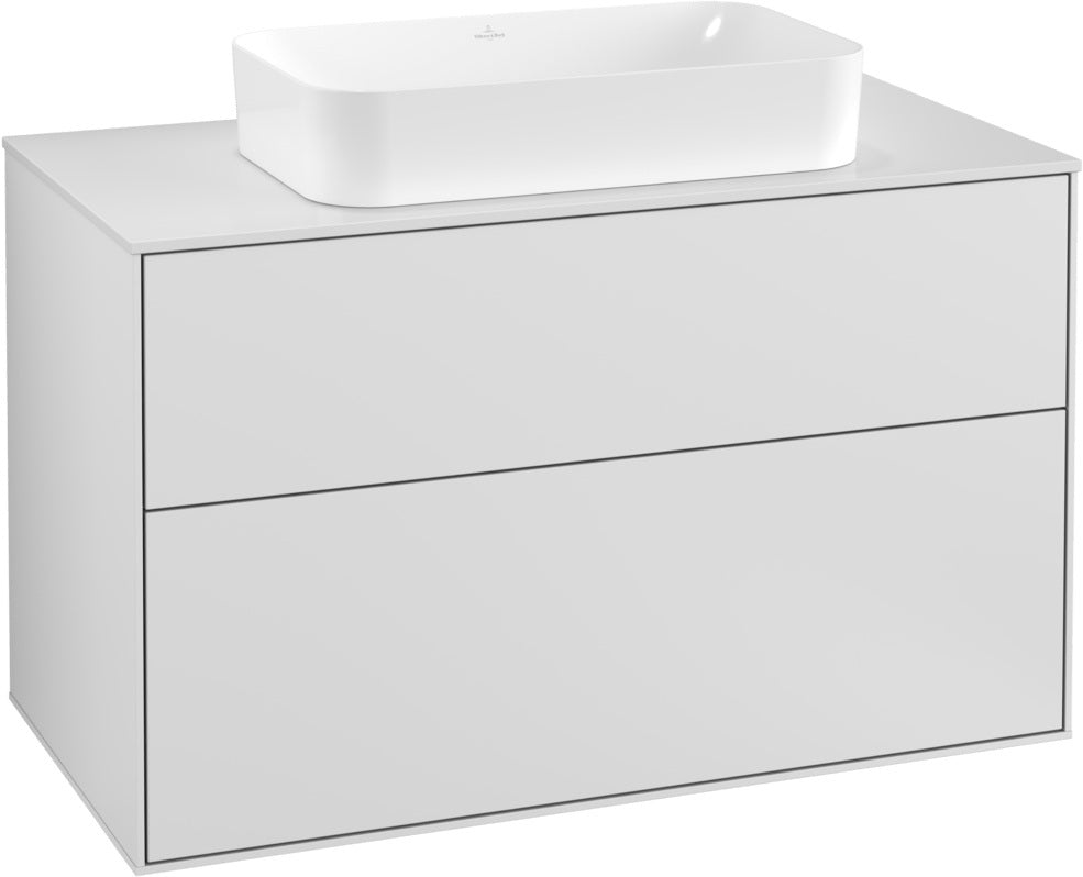 Villeroy & Boch Finion Waschtischunterschrank G23100GF 1000 mm Glossy White mit LED-Beleuchtung
