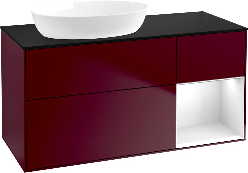 Villeroy & Boch Finion Waschtischunterschrank 1200 mm Glossy White Lacquer mit LED-Beleuchtung