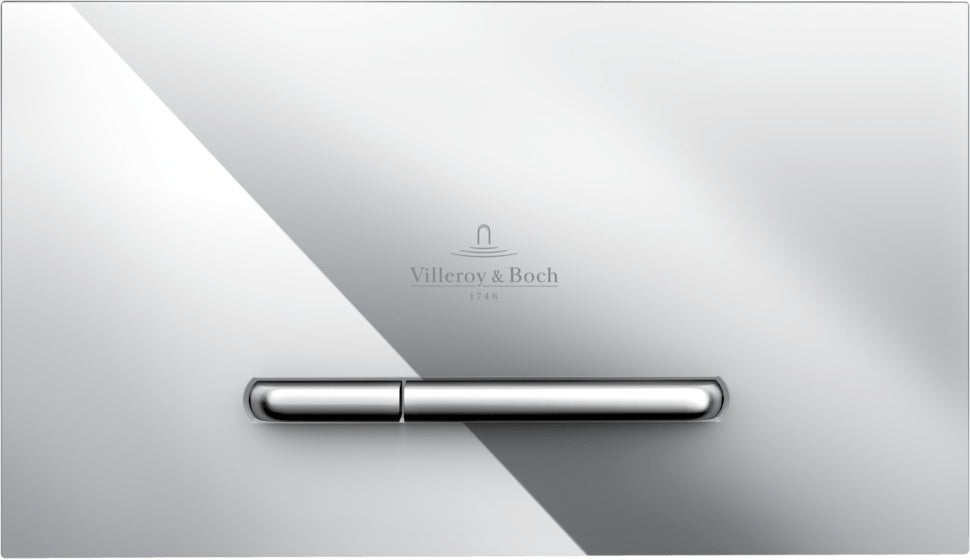 Villeroy & Boch ViConnect Betätigungsplatte 922180 – Eckig, Verchromt, 2-Tasten-Spülung