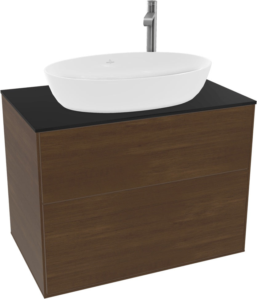 Villeroy & Boch Finion Waschbeckenunterschrank F87200GF – 800 mm, Glossy White Lacquer, mit Push-to-open