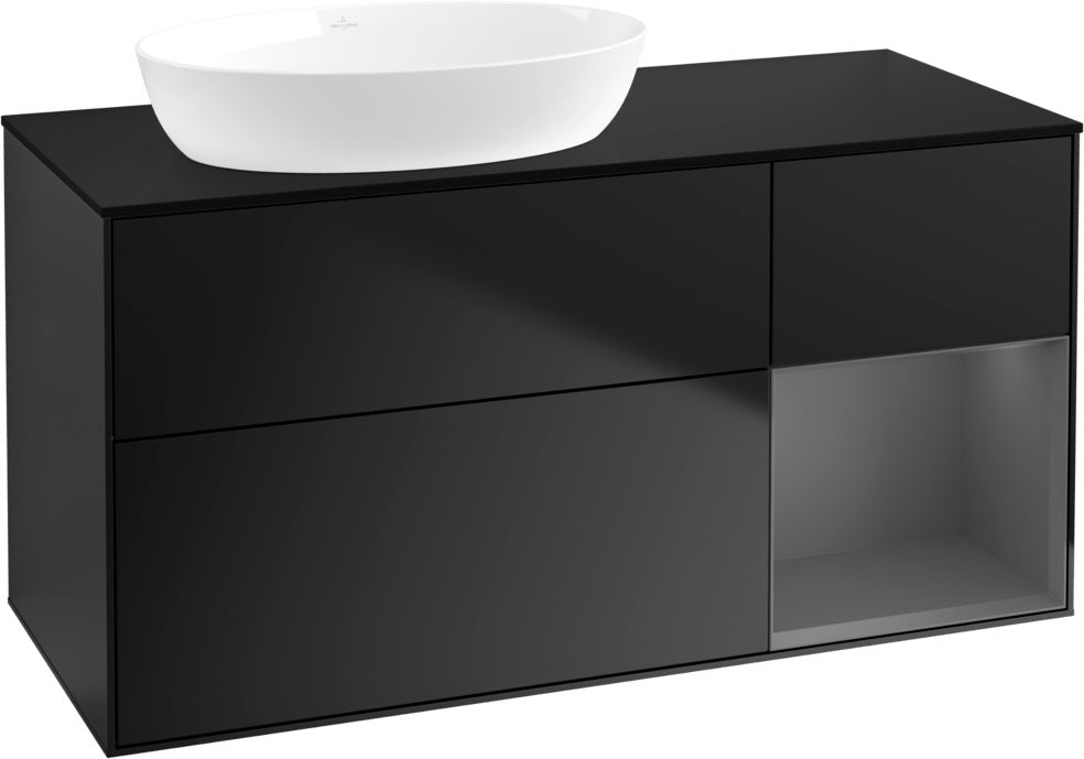Villeroy & Boch Finion Waschtischunterschrank 1200 mm Glossy White Lacquer mit LED-Beleuchtung