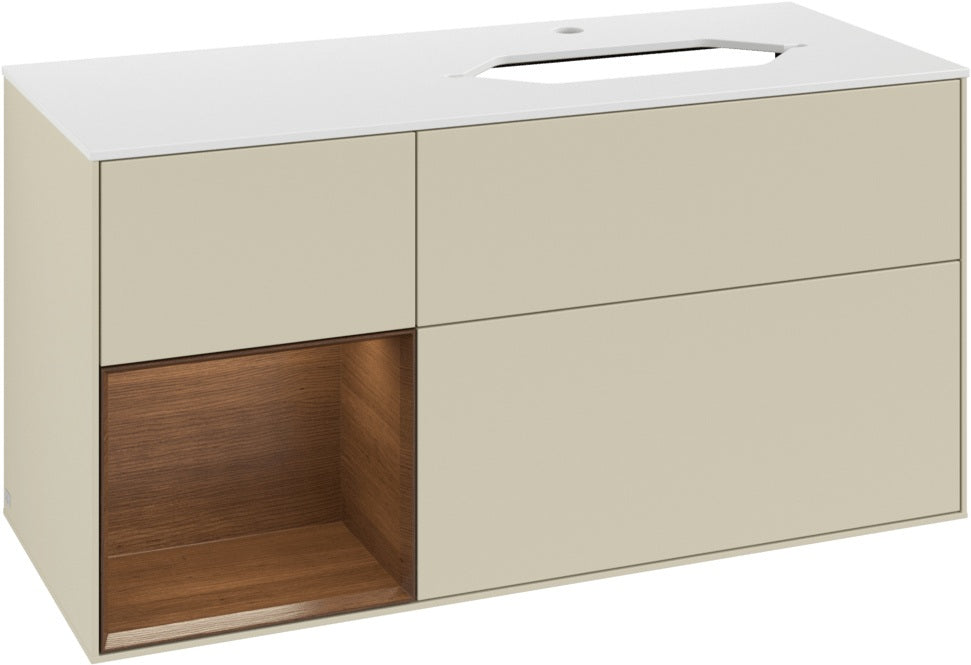 Villeroy & Boch Waschtischunterschrank Finion F271G 1200 mm Glossy White Lacquer mit Beleuchtung