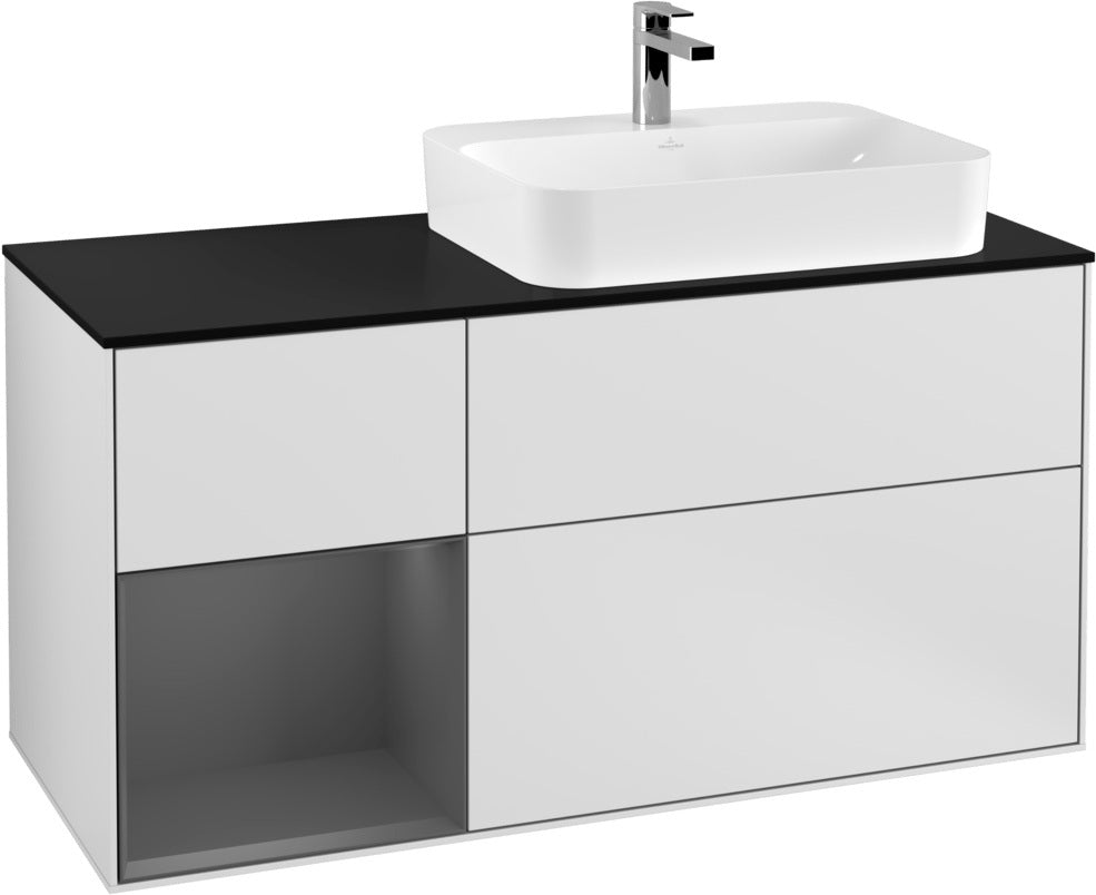 Villeroy & Boch Finion Waschbeckenunterschrank 1200 mm Glossy White Lacquer mit Beleuchtung