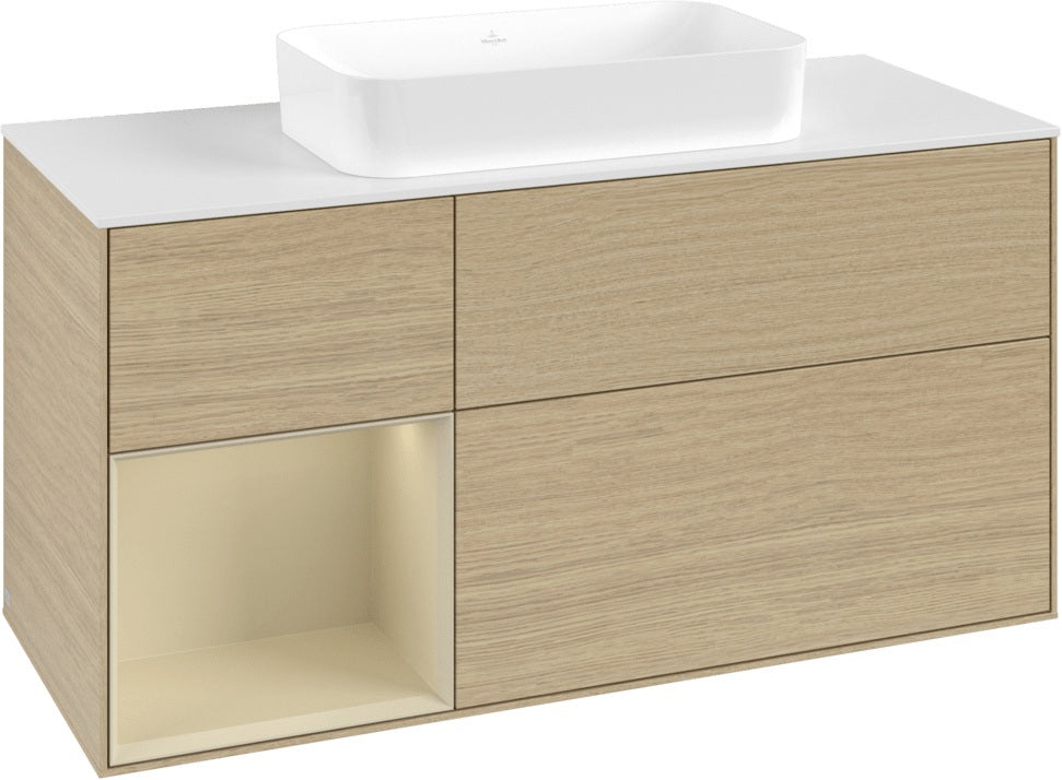 Villeroy & Boch Finion Waschbeckenunterschrank 1200 mm Walnut Veneer mit Beleuchtung