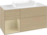Villeroy & Boch Finion Waschbeckenunterschrank 1200 mm Walnut Veneer mit Beleuchtung
