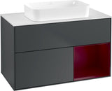 Villeroy & Boch Finion Waschtischunterschrank 1000 mm Glossy White Lacquer mit LED-Beleuchtung