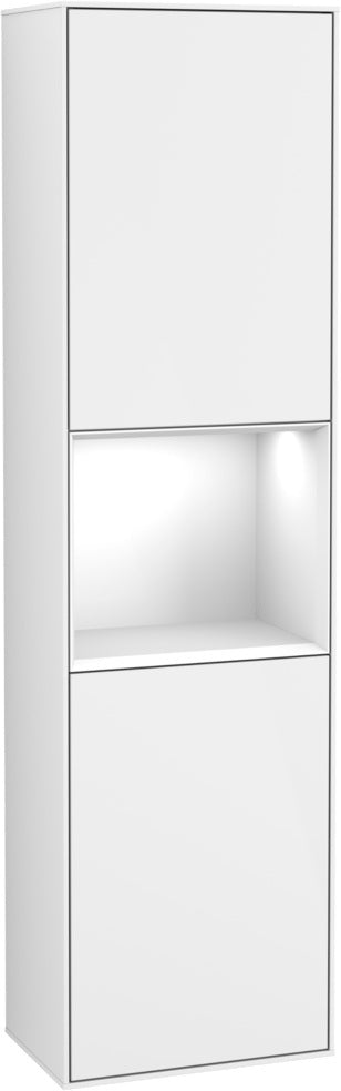 Villeroy & Boch Hochschrank Finion F460GF – 418 mm, Glossy White Lacquer, mit Beleuchtung & SoftClosing