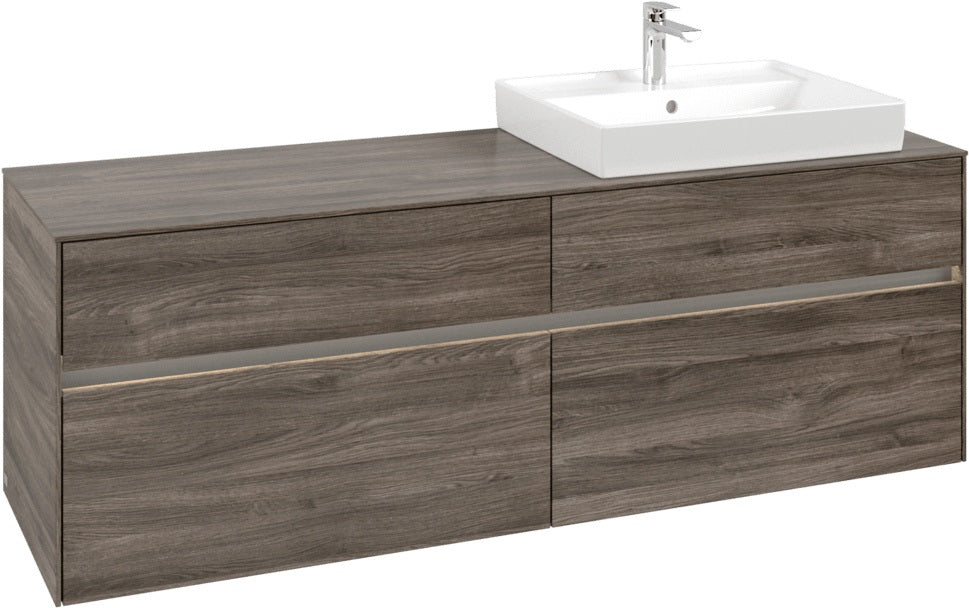 Villeroy & Boch Waschtischunterschrank Collaro C023 B0 1600 mm Stone Oak mit LED-Beleuchtung und SoftClosing