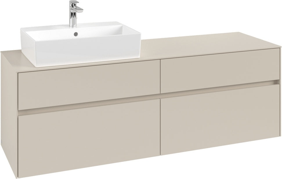 Villeroy & Boch Waschbeckenunterschrank Collaro C135 B0 1600x548x500mm Eckig Cashmere Grey