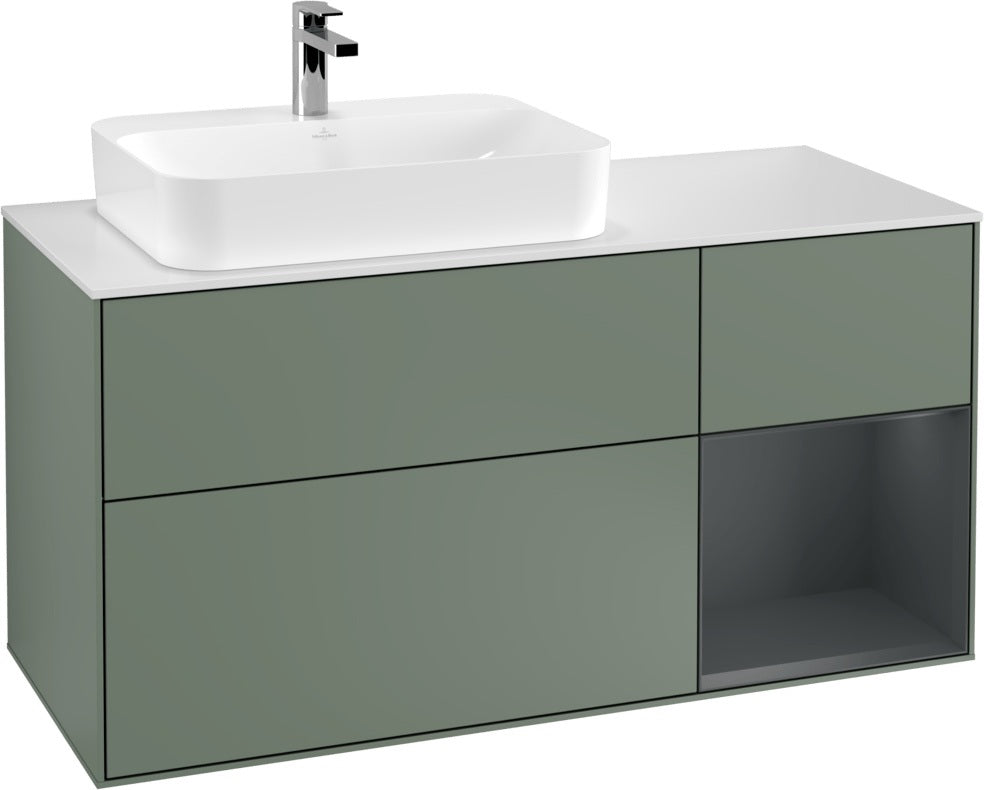 Villeroy & Boch Waschtischunterschrank Finion F401G 1200 mm Glossy White Lacquer mit Beleuchtung