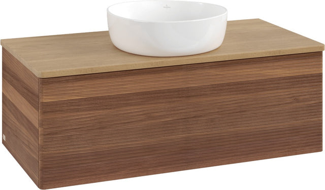 Villeroy & Boch Waschbeckenunterschrank Antao L31111 1000 mm Warm Walnut mit LED-Beleuchtung