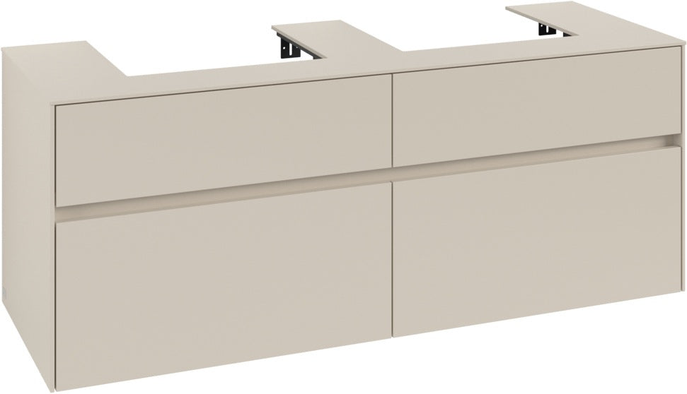 Villeroy & Boch Waschbeckenunterschrank Collaro C076 1400 mm Cashmere Grey mit 4 Auszügen