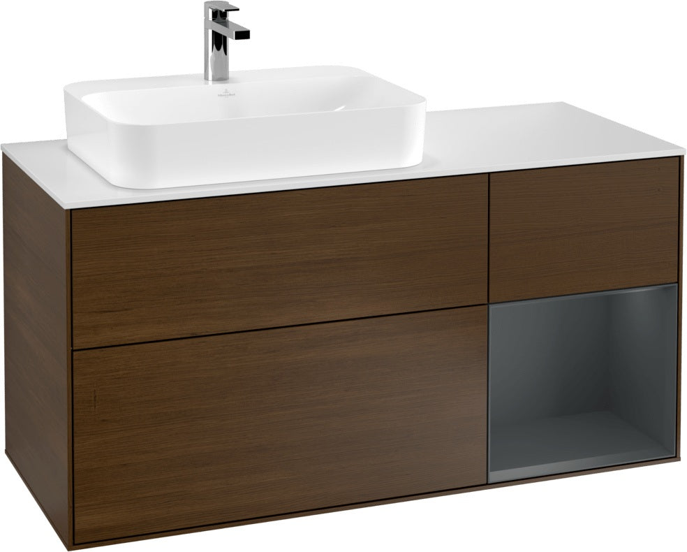 Villeroy & Boch Waschtischunterschrank Finion F401G 1200 mm Glossy White Lacquer mit Beleuchtung