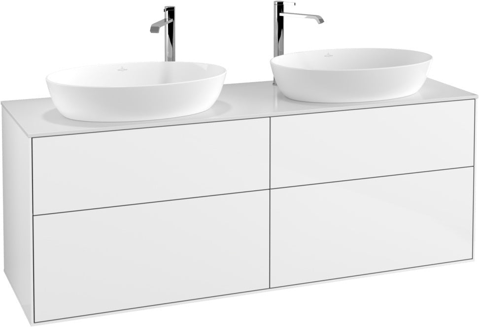 Villeroy & Boch Finion Waschbeckenunterschrank 1600 mm Glossy White Lacquer mit Beleuchtung