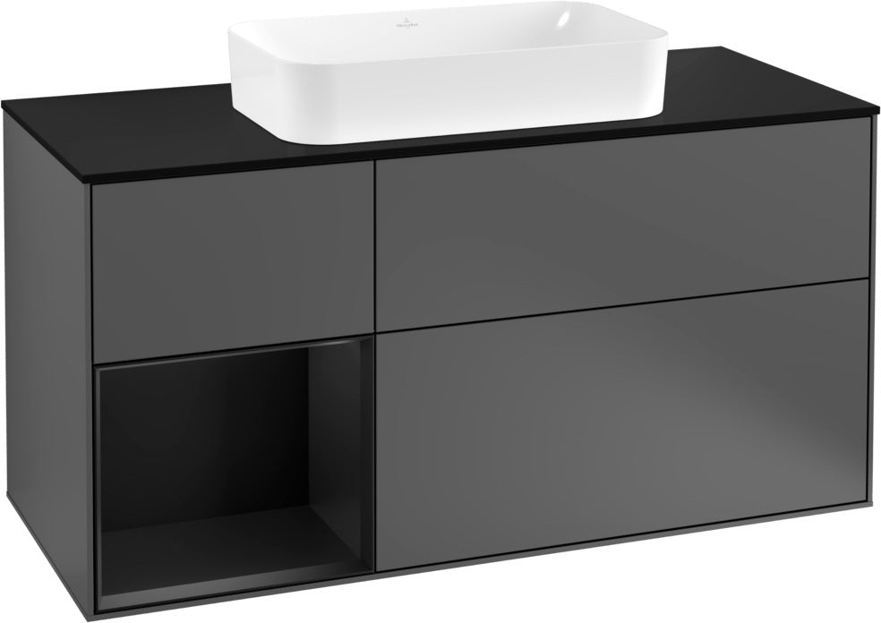 Villeroy & Boch Finion Waschtischunterschrank 1200 mm Glossy White Lacquer mit LED-Beleuchtung