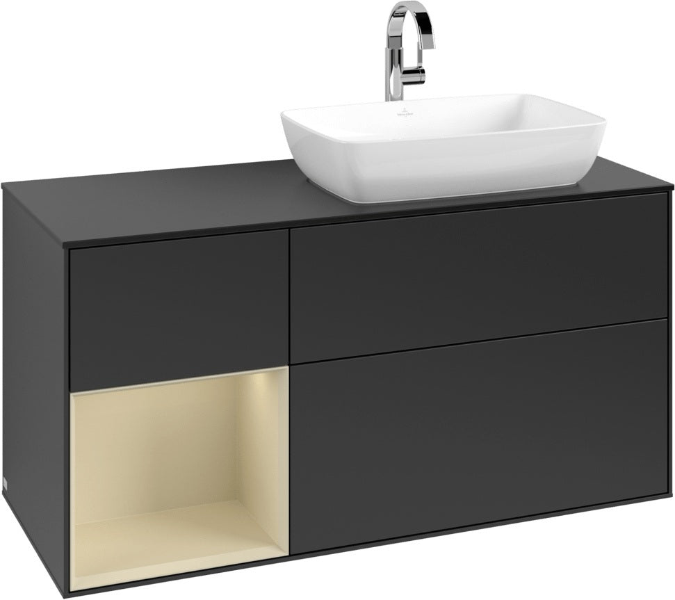Villeroy & Boch Finion Waschtischunterschrank 1200 mm Glossy White Lacquer mit LED-Beleuchtung
