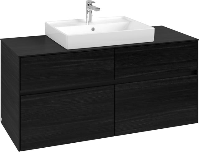 Villeroy & Boch Waschtischunterschrank Collaro C081 B0 1200 mm Black Oak mit Beleuchtung und SoftClosing
