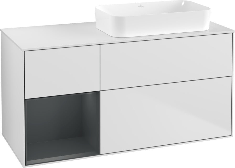 Villeroy & Boch Finion Waschtischunterschrank 1200 mm Glossy White mit Beleuchtung