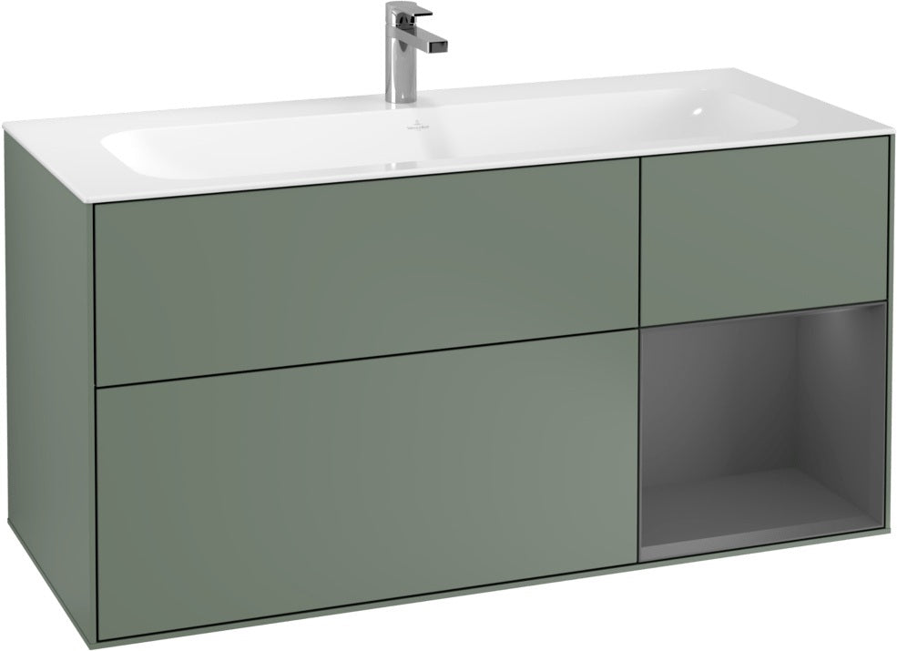 Villeroy & Boch Finion Waschbeckenunterschrank Glossy White Lacquer 1196 mm mit LED-Beleuchtung