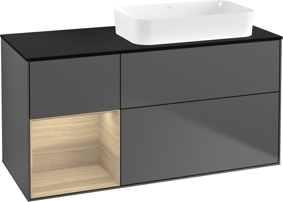 Villeroy & Boch Finion Waschtischunterschrank 120 cm Glossy White Lacquer mit Beleuchtung