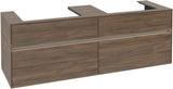 Villeroy & Boch Collaro Waschtischunterschrank 1600 mm mit LED-Beleuchtung und 4 Auszügen in Black Matt Lacquer