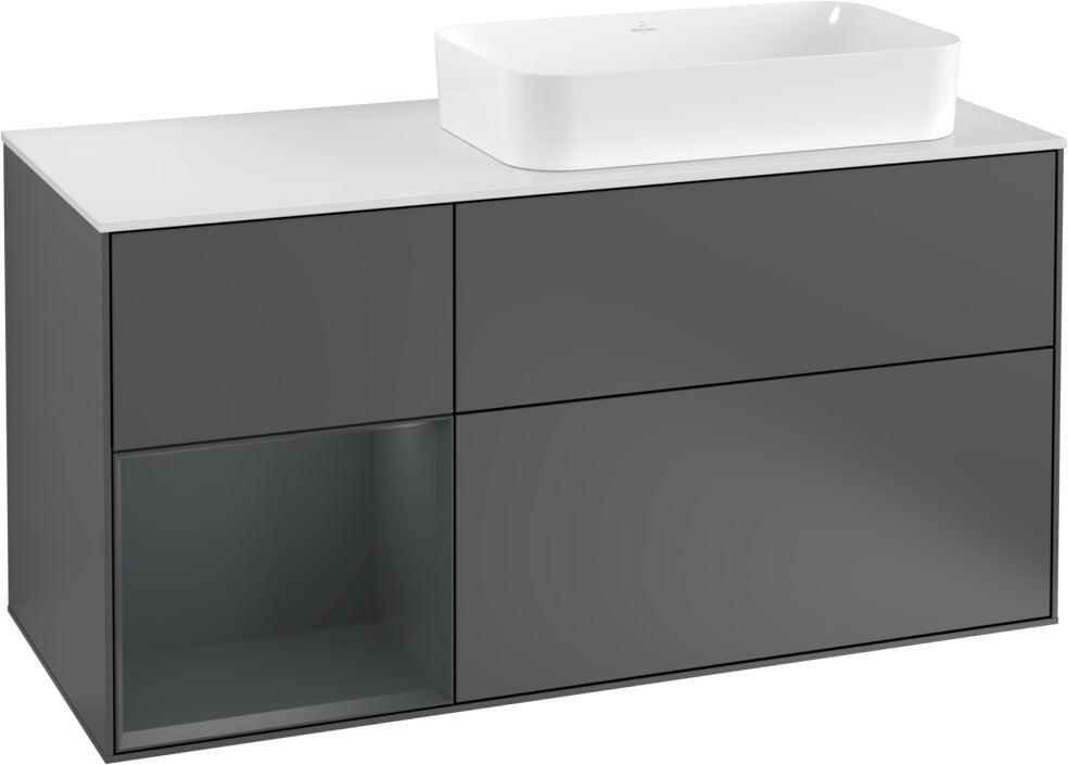 Villeroy & Boch Finion Waschbeckenunterschrank 1200 mm Glossy White Lacquer mit LED-Beleuchtung