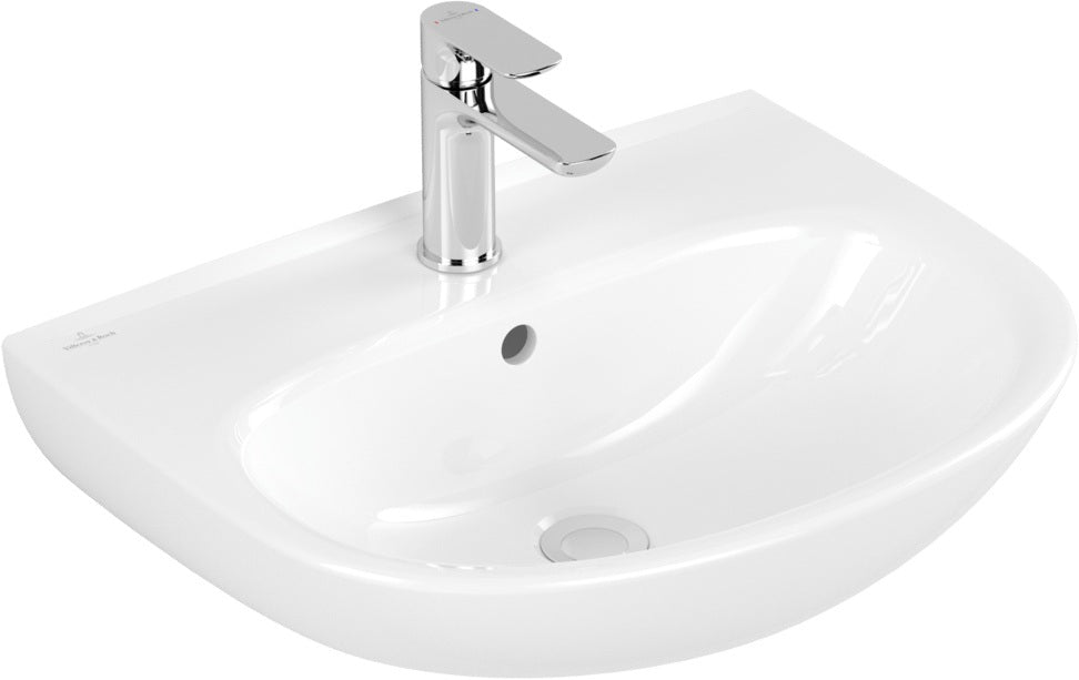 Villeroy & Boch O.novo Wandwaschbecken 550x440 mm Oval Weiß Alpin 1 Hahnloch