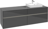 Villeroy & Boch Waschtischunterschrank Collaro C079 B0 1600 mm Glossy Grey mit Beleuchtung und SoftClosing