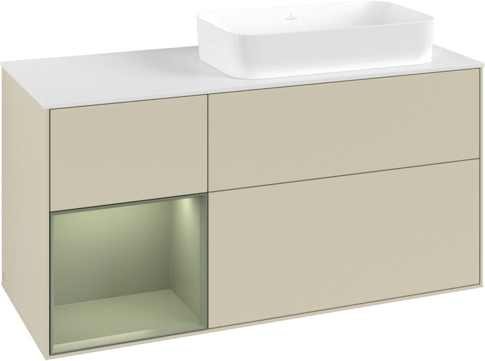 Villeroy & Boch Finion Waschtischunterschrank 1200 mm Glossy White mit Beleuchtung