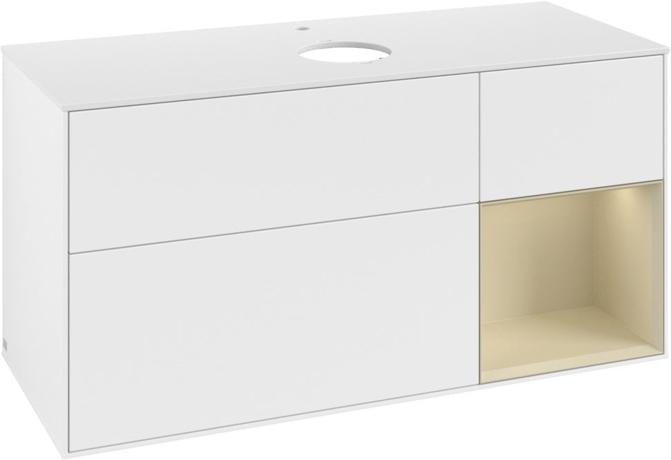 Villeroy & Boch Waschtischunterschrank Finion G831G 1200 mm Glossy White Lacquer mit Beleuchtung