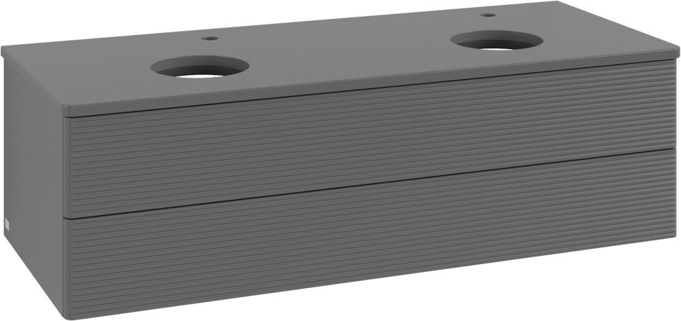 Villeroy & Boch Antao Waschbeckenunterschrank 1200 mm Anthrazit Matt – 2 Auszüge, Push-to-Open